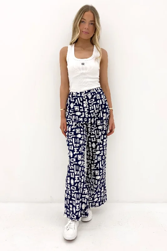 Etched Geo Pant Navy