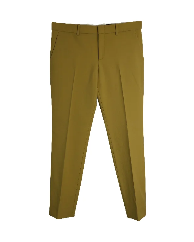 Gucci Straight Trousers in Mustard Yellow Wool