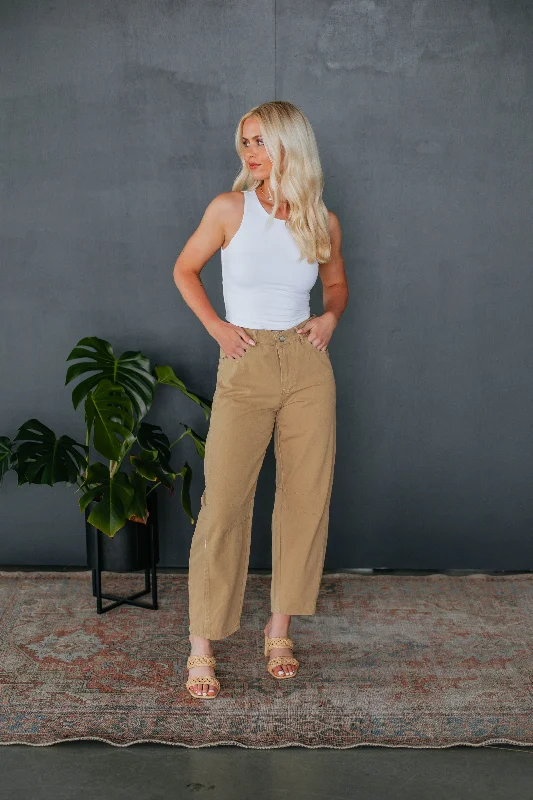 Landen Barrel Pants - Camel