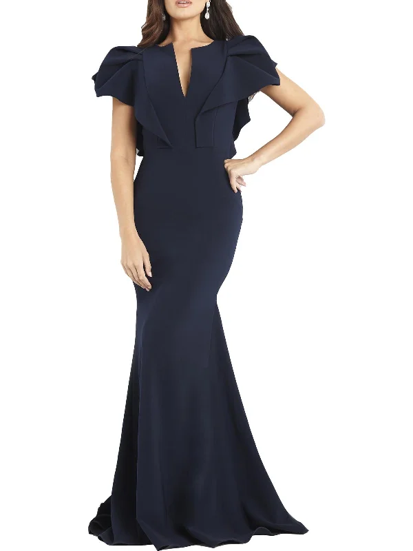 Womens Plunge Maxi Evening Dress