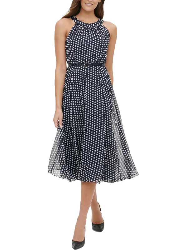 Womens Polka Dot Sleeveless Maxi Dress